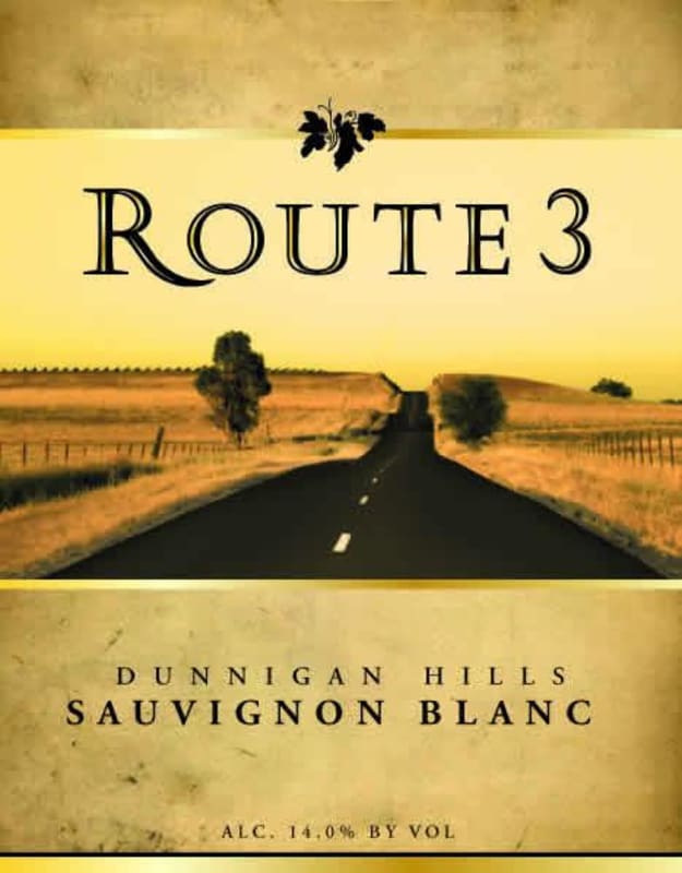 Route 3 Wines Sauvignon Blanc 2014 Front Label