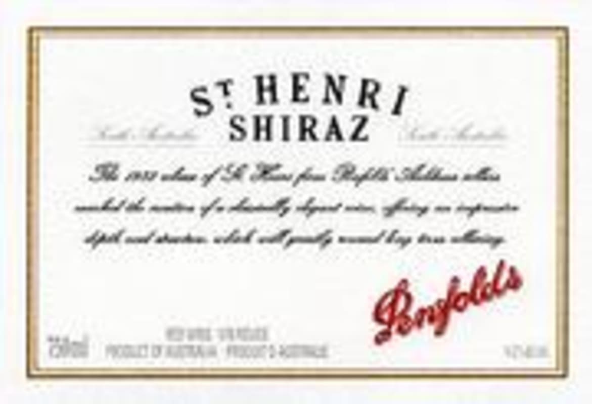 Penfolds St. Henri Shiraz 1999 Front Label