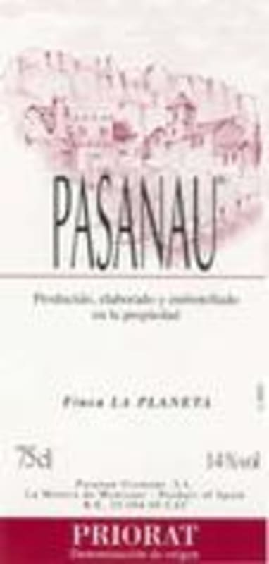 Celler Pasanau Priorat La Planeta 1999 Front Label