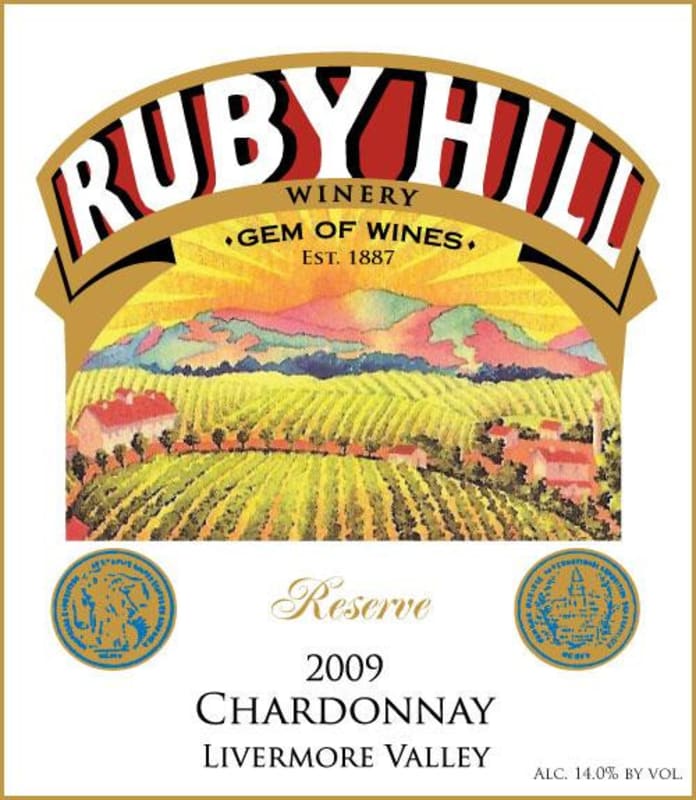 Ruby Hill Winery Reserve Chardonnay 2009 Front Label