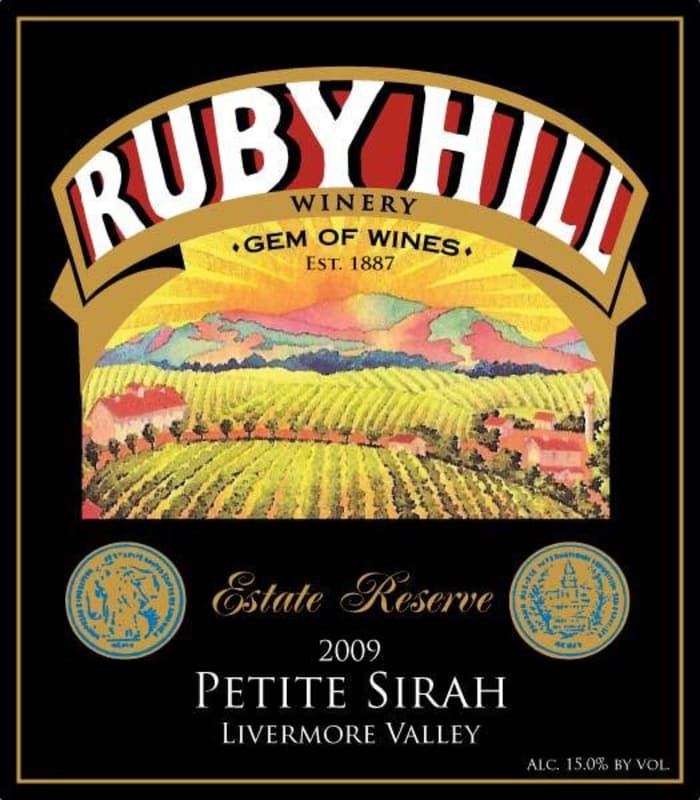 Ruby Hill Winery Estate Reserve Petite Sirah 2009 Front Label