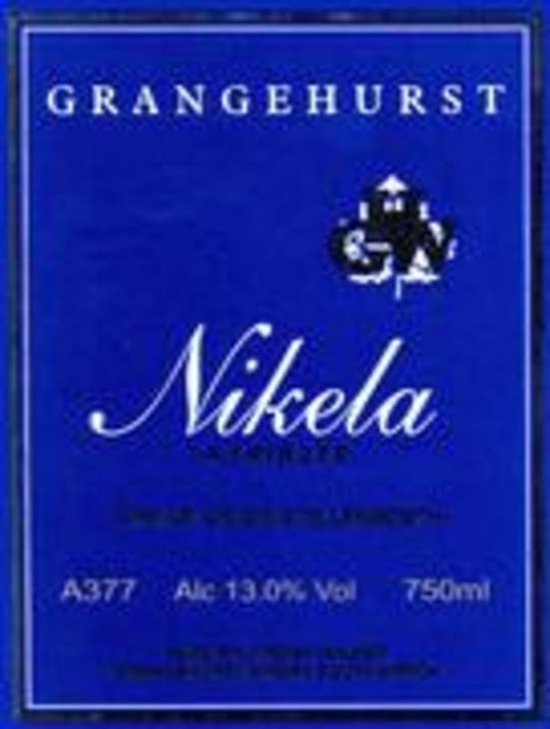 Grangehurst Stellenbosch Nikela Red Blend 1997 Front Label
