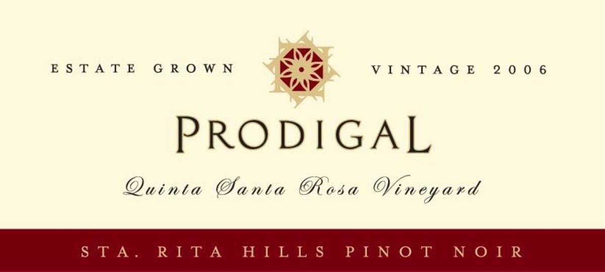 Prodigal Wines Quinta Santa Rosa Vineyard Pinot Noir 2006 Front Label