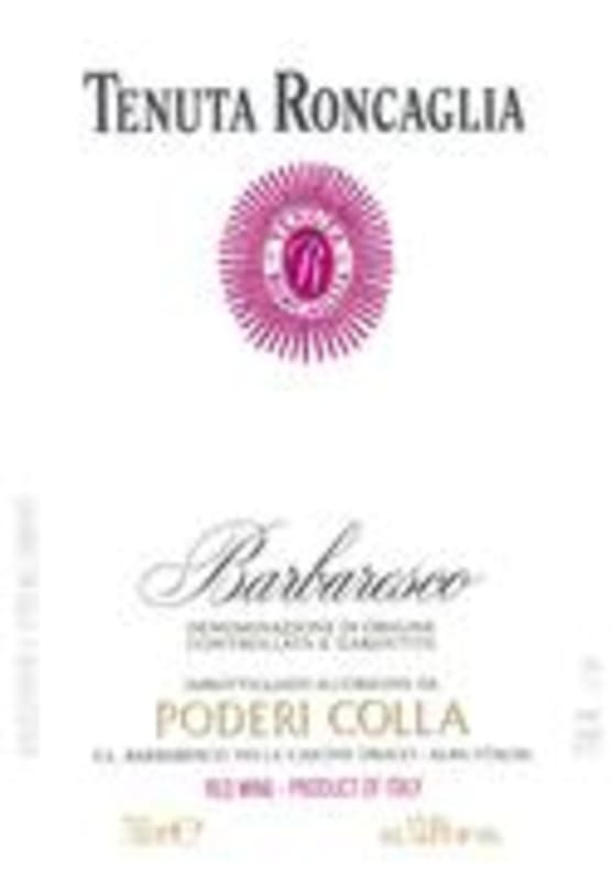 Poderi Colla Barbaresco Roncaglia 1999 Front Label