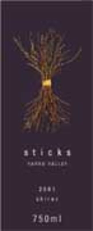 Sticks Shiraz 2002 Front Label