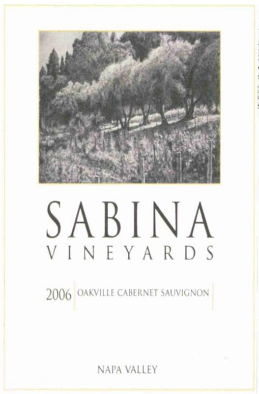 Sabina Vineyards Cabernet Sauvignon 2006 Front Label