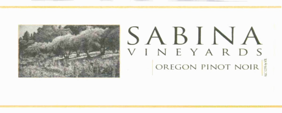 Sabina Vineyards Pinot Noir 2011 Front Label