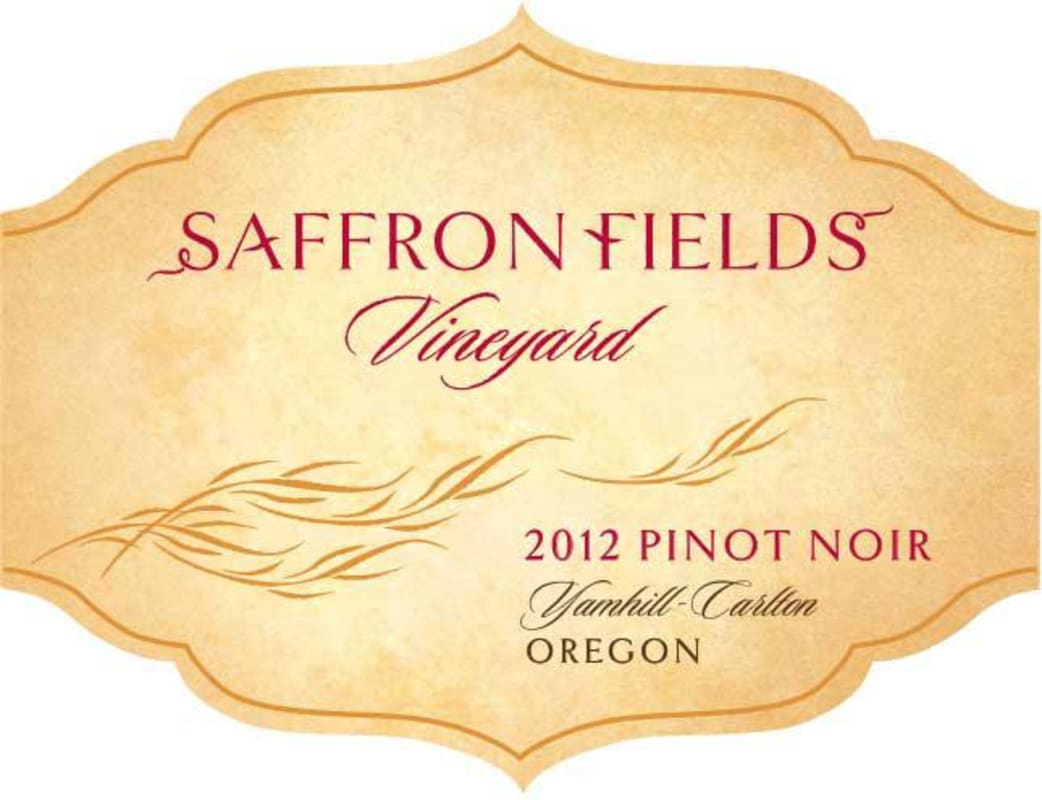 Saffron Fields Vineyard Pinot Noir 2012 Front Label