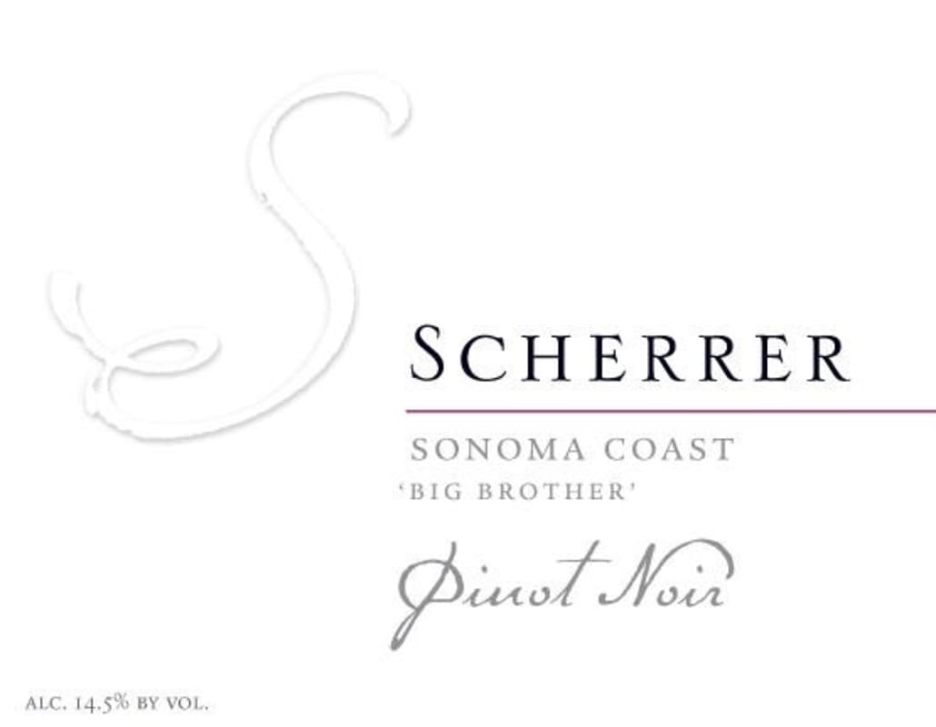 Scherrer Winery Big Brother Pinot Noir 2012 Front Label