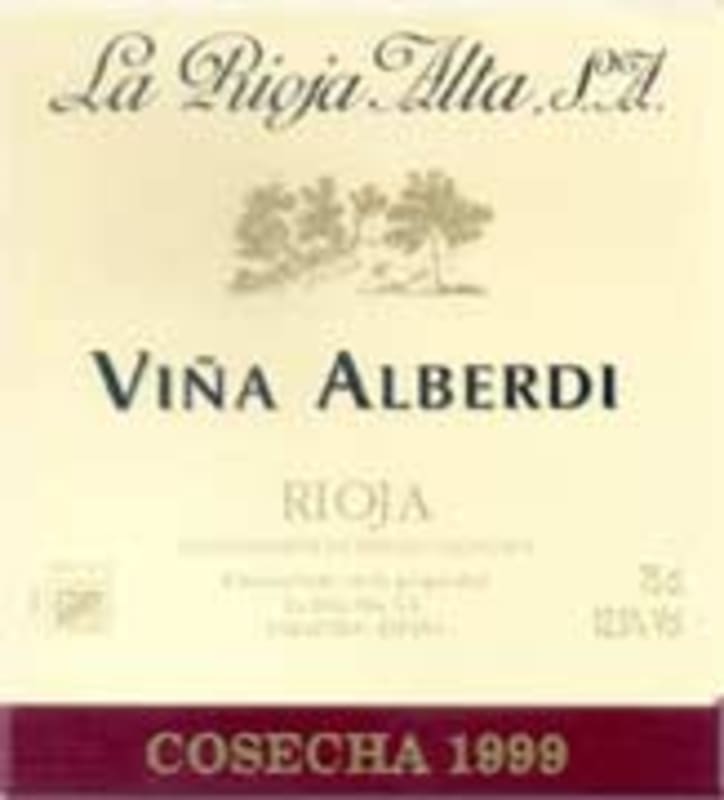 La Rioja Alta Vina Alberdi Reserva Tinto 1998 Front Label