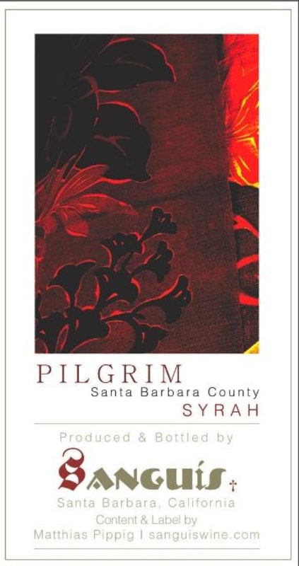 Sanguis Pilgrim Syrah 2012 Front Label