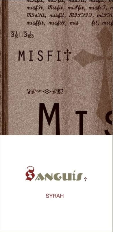 Sanguis Misfit Syrah 2012 Front Label