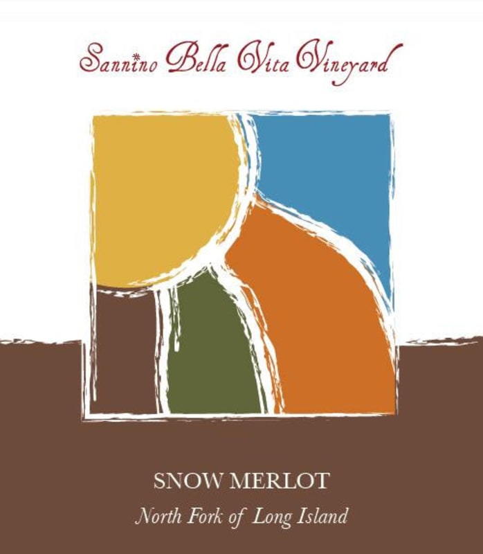 Sannino Bella Vita Vineyard Snow Merlot 2015 Front Label