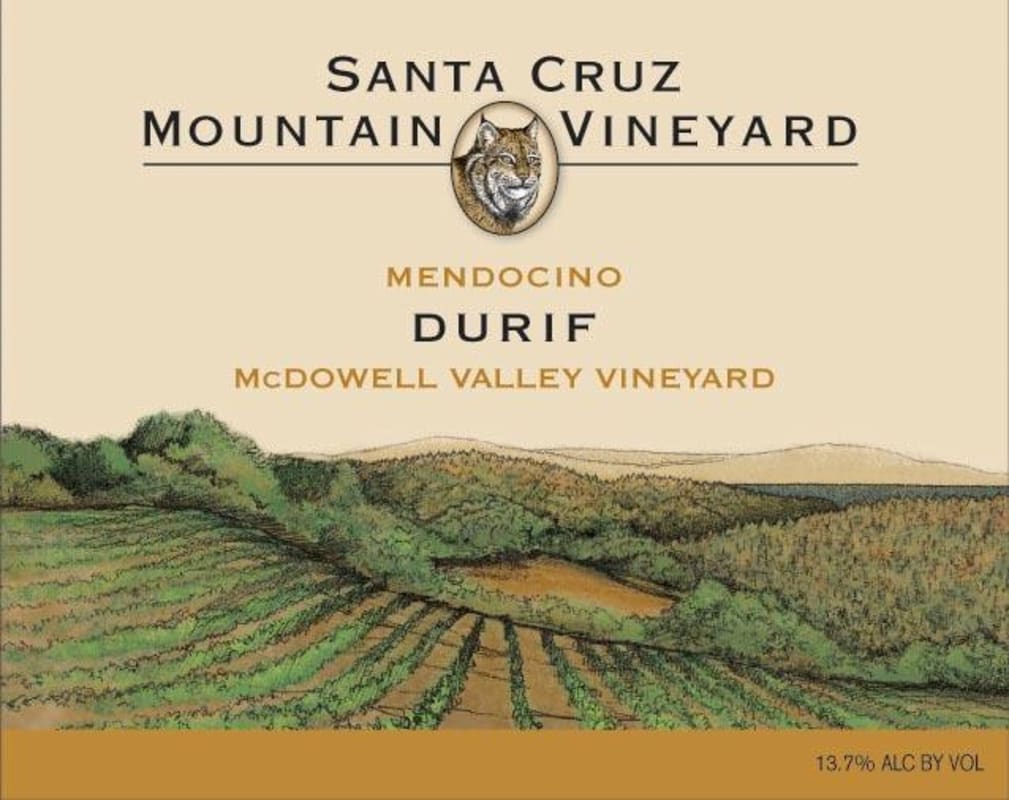Santa Cruz Mountain Vineyard Durif McDowell Valley 2008 Front Label