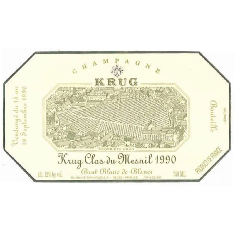 Krug Clos du Mesnil Brut Blanc de Blancs 1990 Front Label