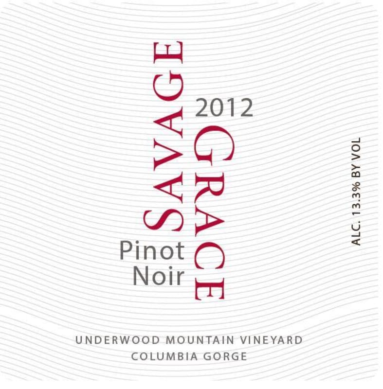 Savage Grace Wines Underwood Mountain Vineyard Pinot Noir 2012 Front Label