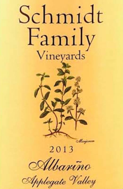Schmidt Family Vineyards Albarino 2013 Front Label