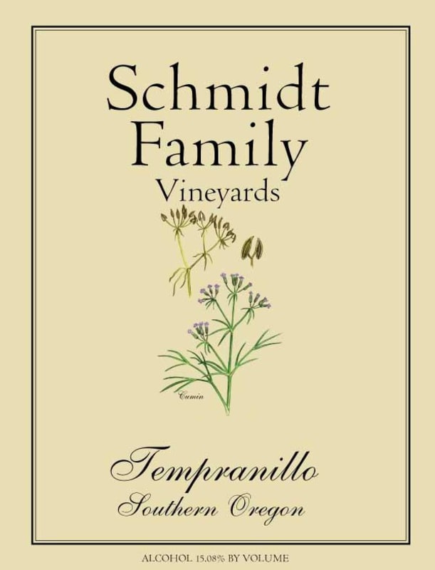 Schmidt Family Vineyards Tempranillo 2010 Front Label