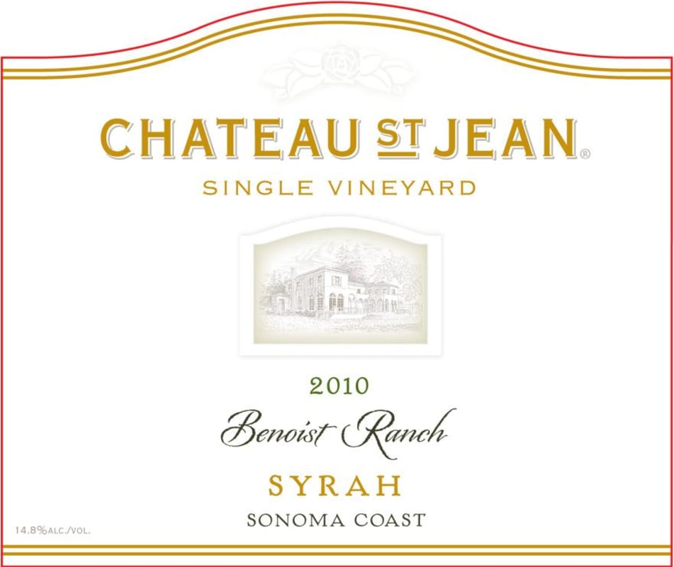 Chateau St. Jean Benoist Ranch Syrah 2010 Front Label