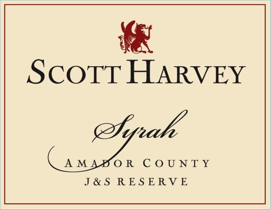 Scott Harvey J&S Reserve Syrah 2012 Front Label