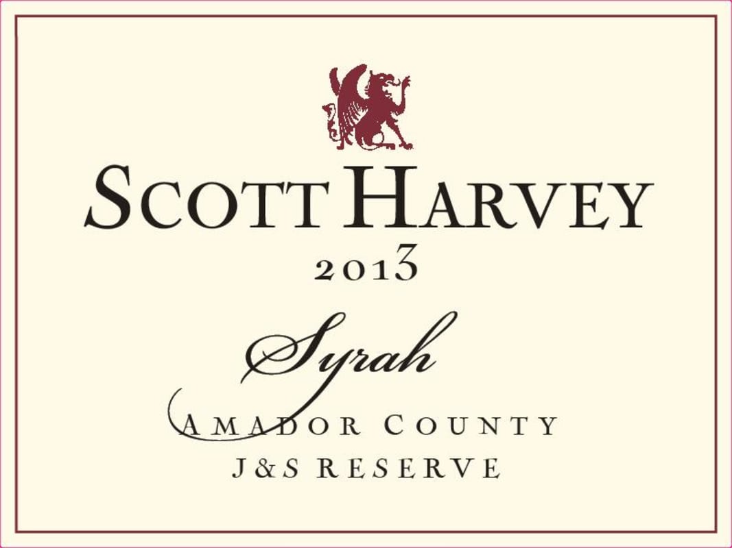Scott Harvey JS Reserve Syrah 2013 Front Label