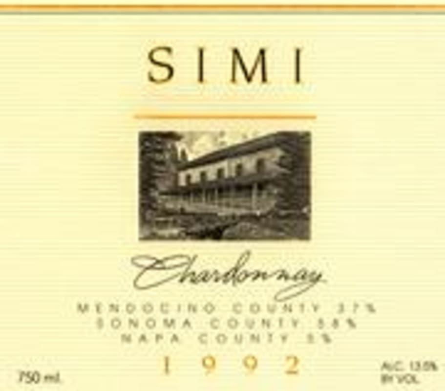 Simi Sonoma County Chardonnay 1997 Front Label
