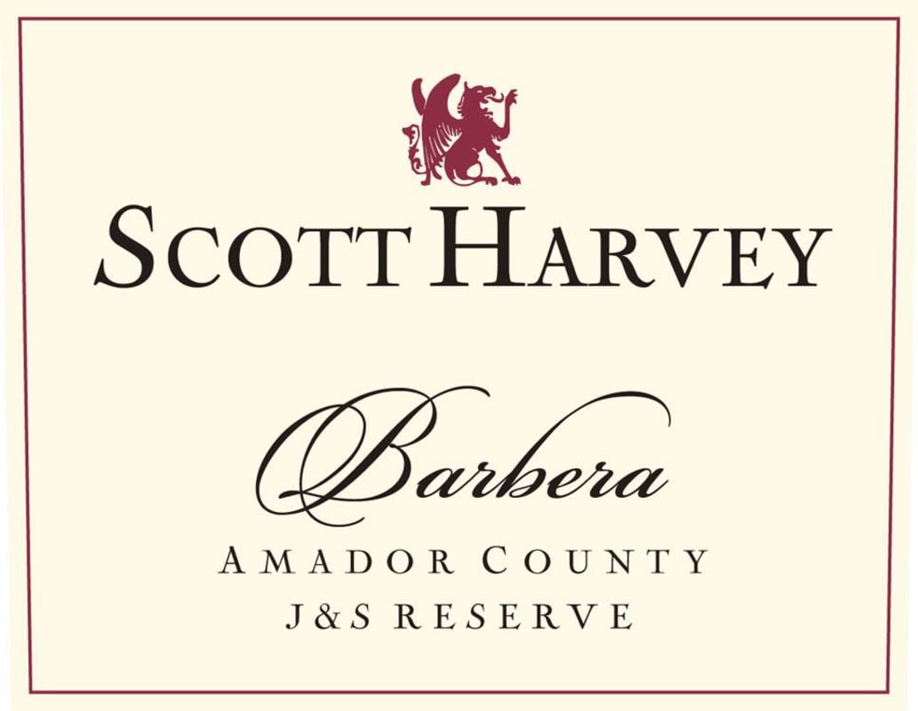 Scott Harvey J and S Reserve Barbera 2011 Front Label