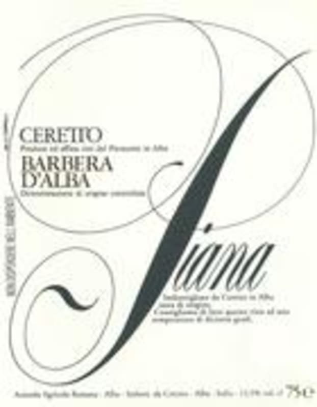 Ceretto Barbera d'Alba Piana 1999 Front Label