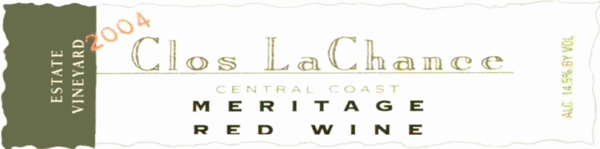 Clos LaChance Meritage 2004 Front Label