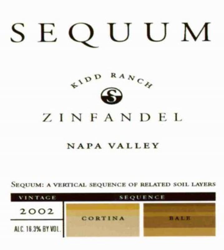 Sequum Kidd Ranch Zinfandel 2002 Front Label