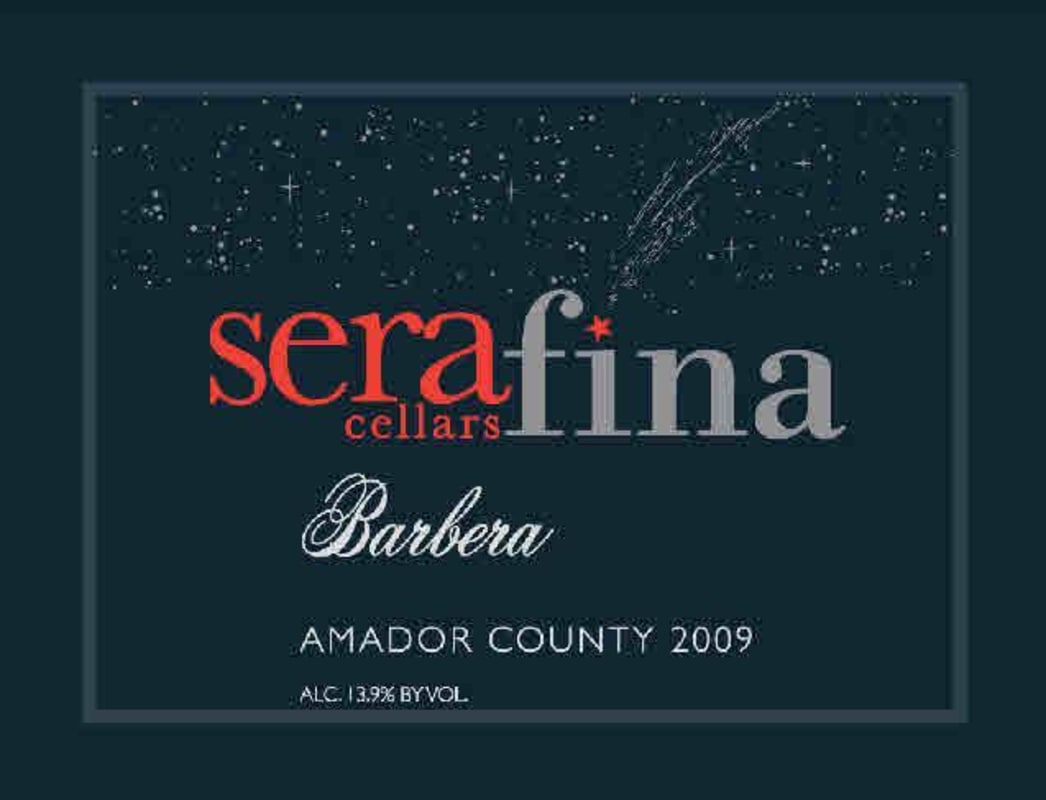 Serafina Cellars Barbera 2009 Front Label
