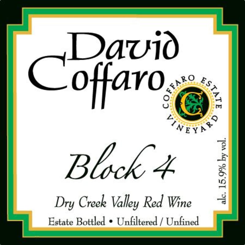 David Coffaro Estate Vineyard Block 4 Red 2017 Front Label