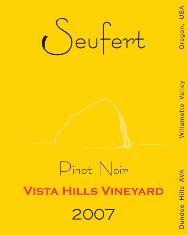 Seufert Winery Vista Vineyard Pinot Noir 2007 Front Label