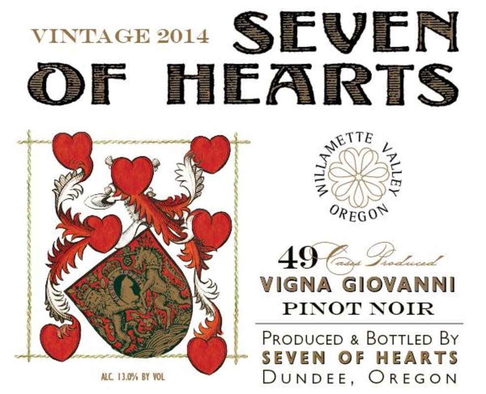 Seven of Hearts Vigna Giovanni Pinot Noir 2014 Front Label
