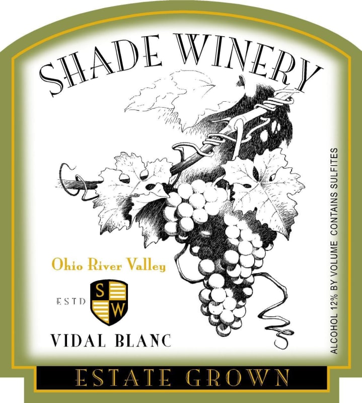 Shade Winery Estate Grown Vidal Blanc 2013 Front Label