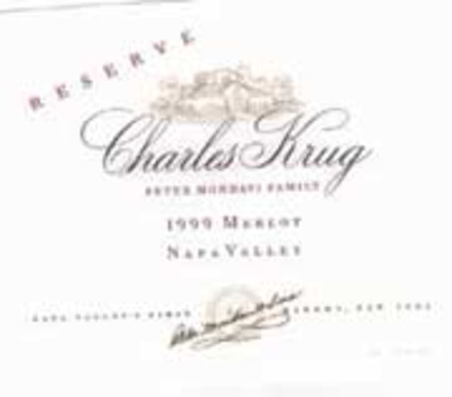 Charles Krug Reserve Merlot 1999 Front Label