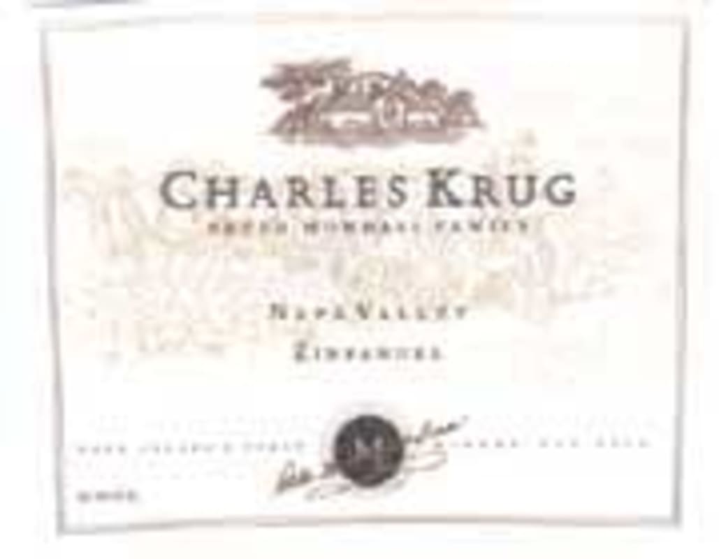 Charles Krug Napa Valley Zinfandel 1999 Front Label