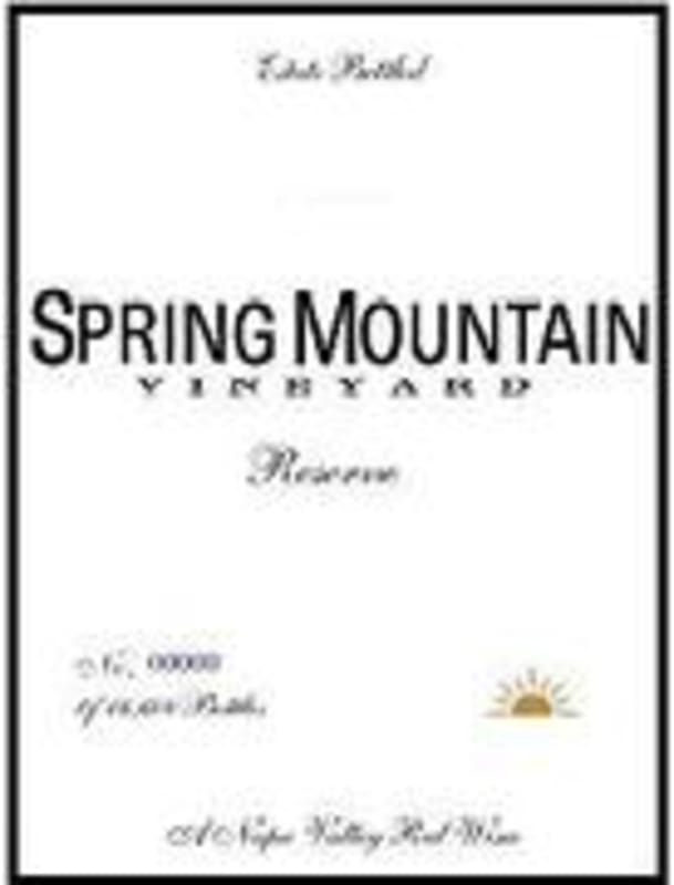 Spring Mountain Vineyard Reserve 1999 Front Label