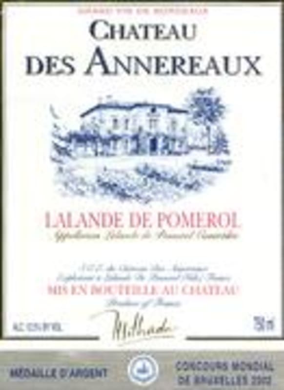 Chateau des Annereaux 2000 Front Label