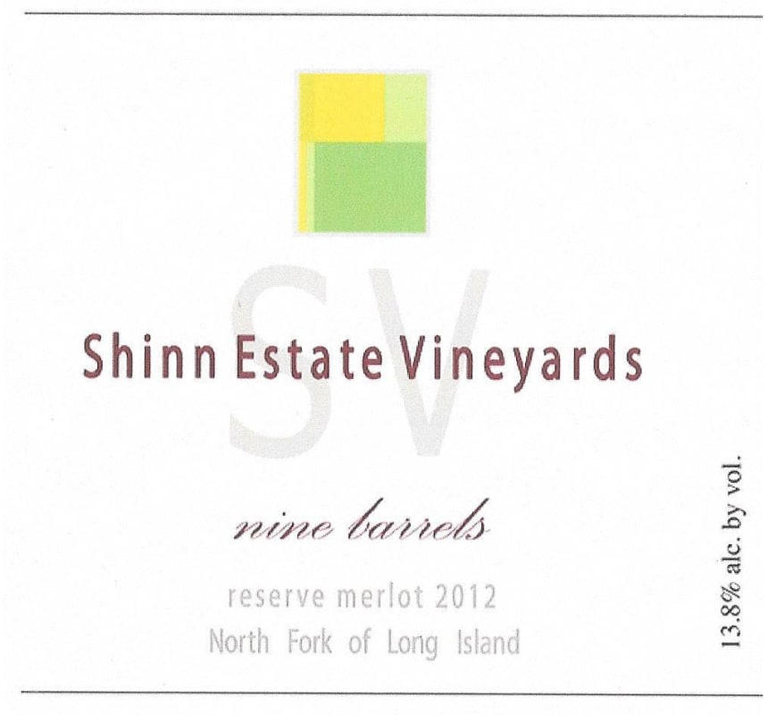 Shinn Estate Vineyards Nine Barrels Reserve Merlot 2012 Front Label