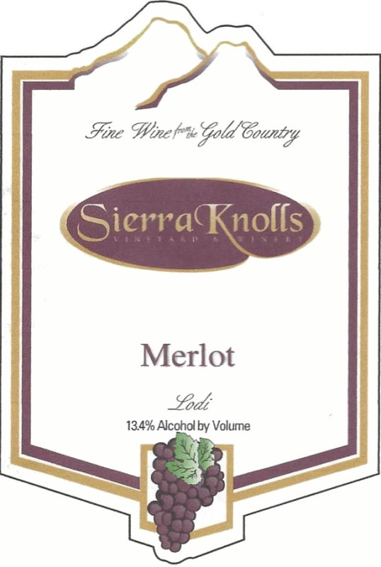 Sierra Knolls Vineyards & Winery Merlot 2013 Front Label