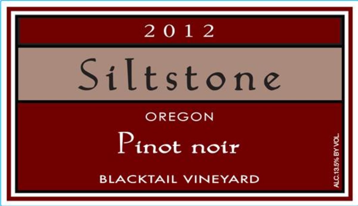 Siltstone Wines Blacktail Vineyard Pinot Noir 2012 Front Label