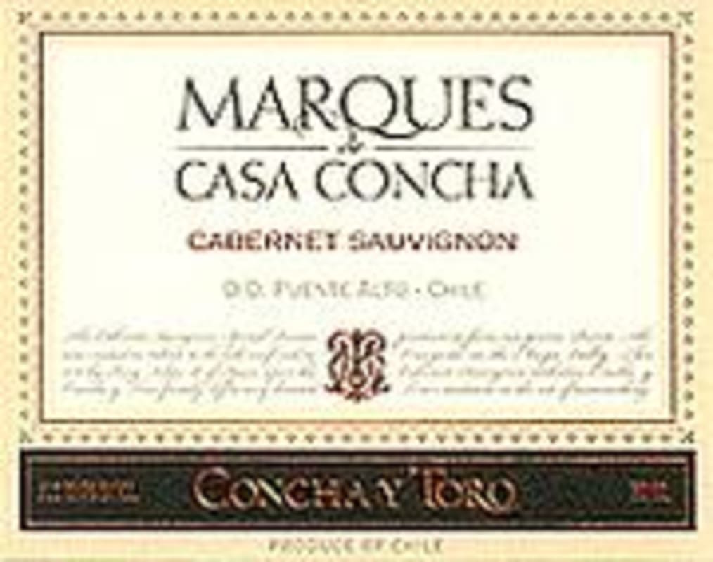 Concha y Toro Marques de Casa Concha Cabernet Sauvignon 2001 Front Label