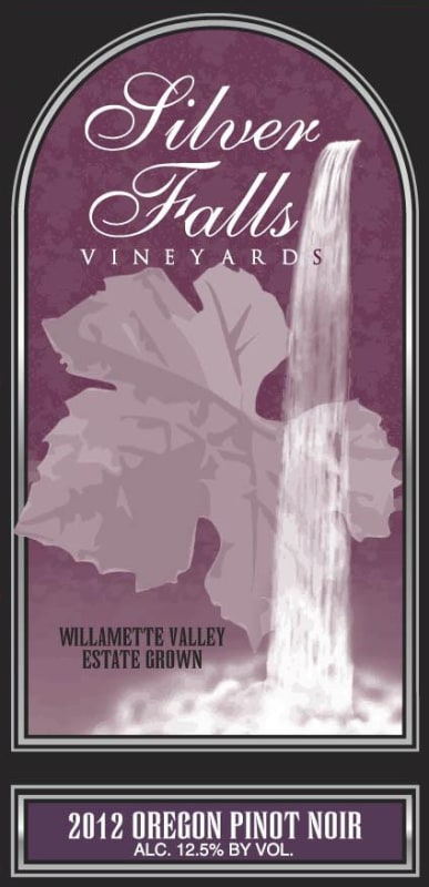 Silver Falls Vineyards Pinot Noir 2012 Front Label