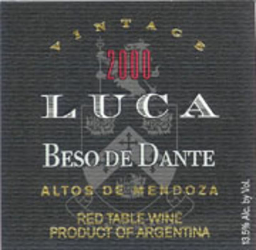 Luca Beso de Dante 2000 Front Label