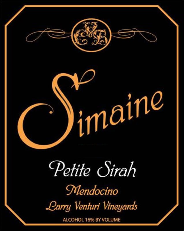 Simaine Cellars Larry Venturi Petite Sirah 2010 Front Label