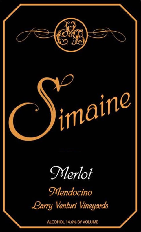 Simaine Cellars Larry Venturi Merlot 2010 Front Label
