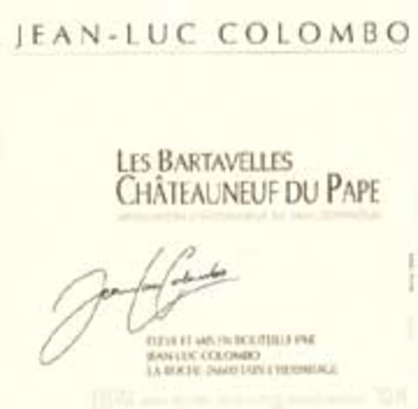 Jean-Luc Colombo Chateauneuf-du-Pape Les Bartavelles 2000 Front Label