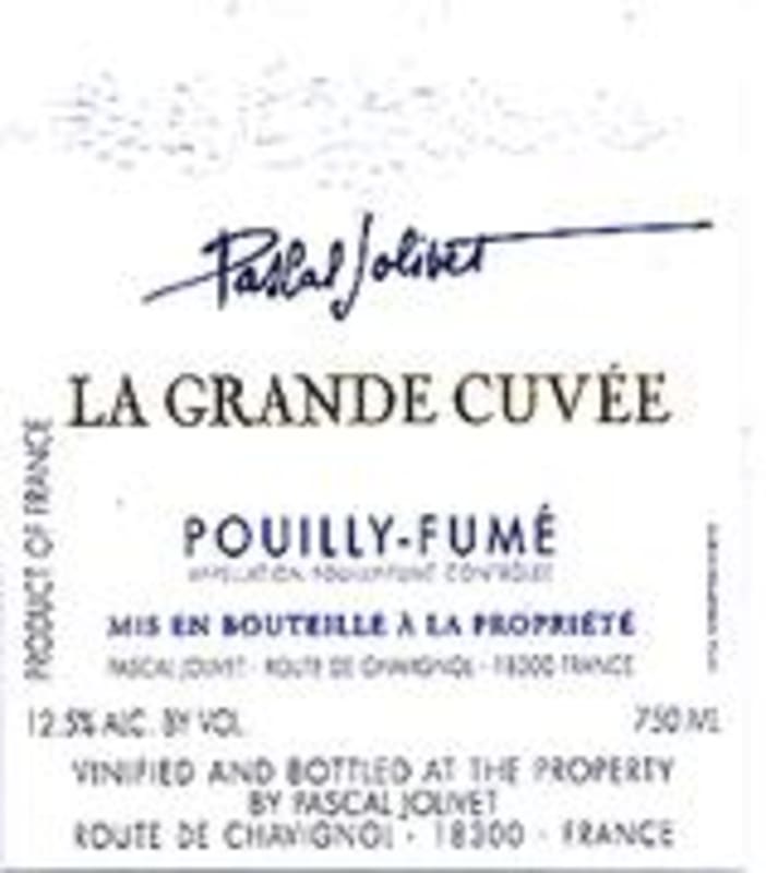 Pascal Jolivet La Grande Cuvee Pouilly Fume 2000 Front Label