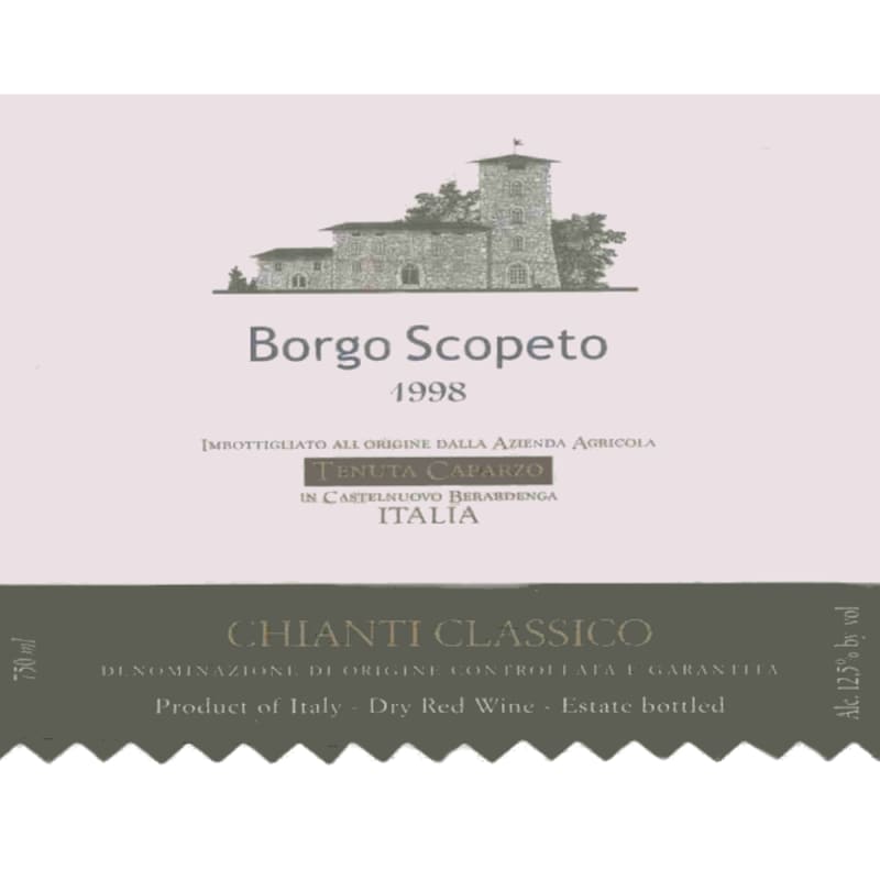 Borgo Scopeto Misciano Riserva Chianti Classico 1998 Front Label